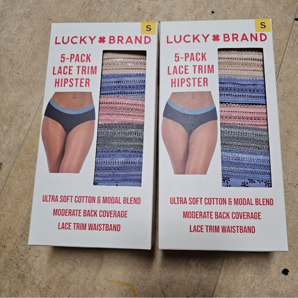 Lucky Brand Women's lace trim Ultra Soft Comfort Underwear Panties 5-Pai…